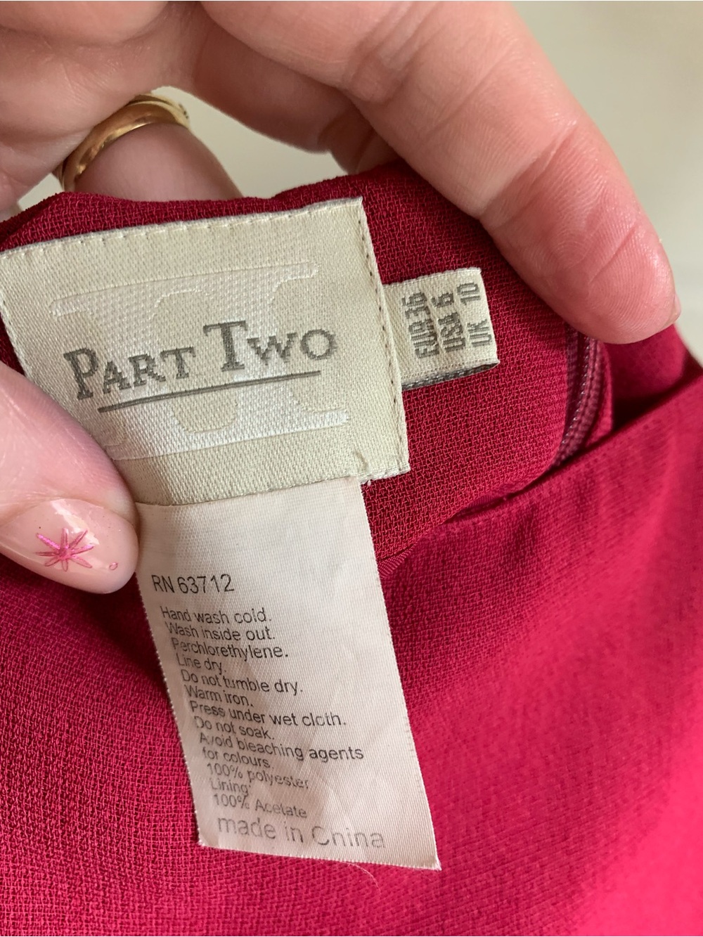 Part Two Vintage Raspberry sheath Dress old money classic chic timeless - Picture 4 of 4